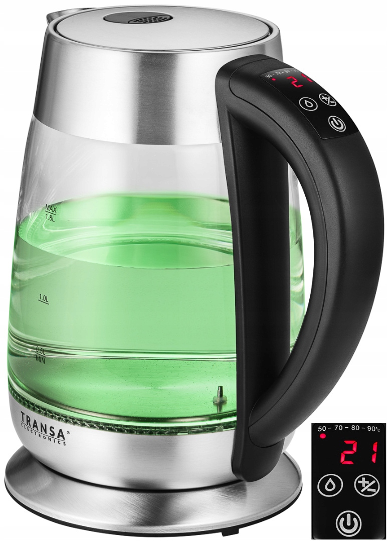 Transa Electronics BoiLed Glass rýchlovarná kanvica 2200 W 1,8 l priehľadná